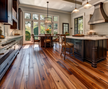 hard wood flooring in a kitchen