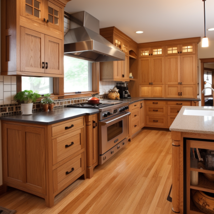 What color flooring goes with oak cabinets? | Walk The Plank