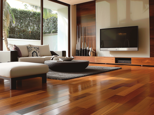 Nice wood flooring in a living room