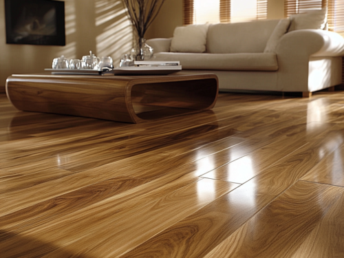 Shiny hardwood flooring